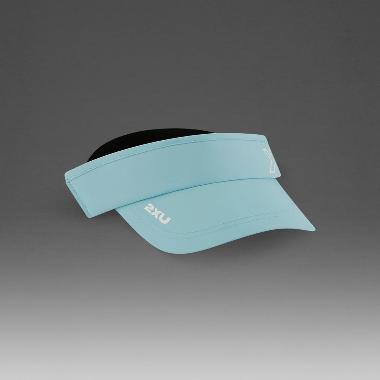 2XU Unisex Training Visor Cap Performance Topi Fitness Pria/Wanita [2XUUQ6165FRW] - Retro Blue/White