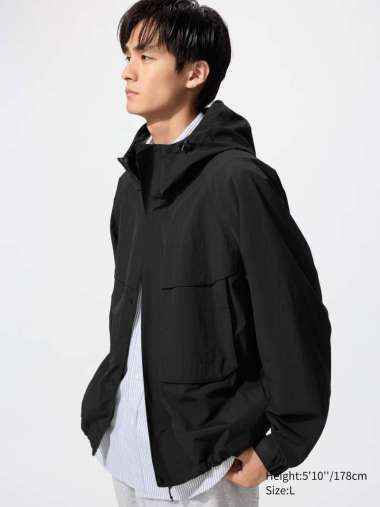 UNIQLO Jaket Parka Windproof Tahan Angin Pria BLACK XL