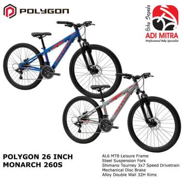 Polygon Monarch 260S Sepeda MTB [26 Inch] Light Grey