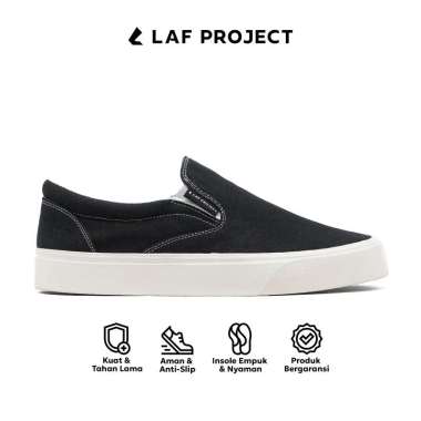 Sepatu Slip On Vulcanized Low Pria Wanita Sneakers Casual Sekolah Kuliah Hitam Putih Velox LAF Proje