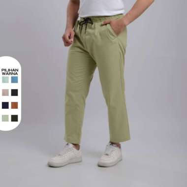 ANCSTR Celana Panjang Pria Relax Fit Linen - Ankle Pants No.36 Sage