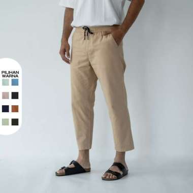 ANCSTR Celana Panjang Pria Relax Fit Linen - Ankle Pants No.36 Krem