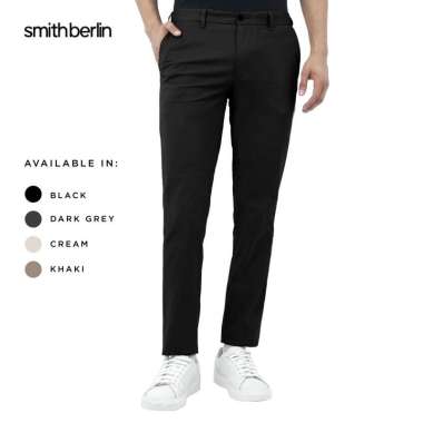 Smith Berlin Celana Panjang Pria Chino Extender Slim Fit Regular Cut Katun Stretch / Melar Kasual Ke