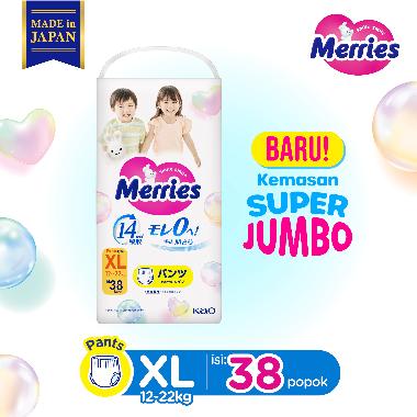Merries Premium Popok Bayi Perlengkapan Bayi Celana XL (12-22)kg isi 38 pcs Cegah Bocor Maksimal dan