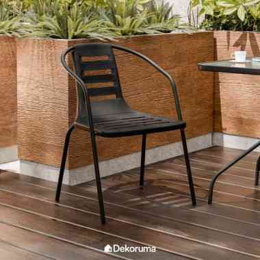 Dekoruma LUKE Kursi Teras Plastik / Kursi Outdoor / Kursi Santai Multifungsi Cokelat