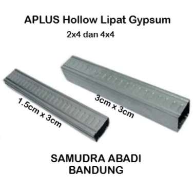 Holo Hollo Hollow Lipat Galvalum 4x4 2x4 Plafon Gypsum Gipsum per 1 meter Ready Bandung 4x4