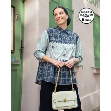 Heaven Lights Roza Blouse - Navy 2XL