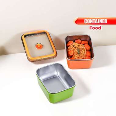 SK-C1318 Kotak Penyimpanan Makanan Stainless Steel Dengan Tutup Box Makan Tahan Lama / Food Containe