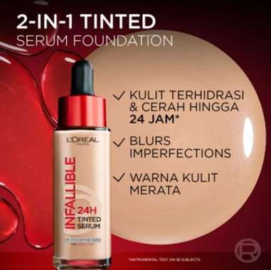 [BARU] L'OREAL PARIS INFALLIBLE 24H TINTED SERUM FOUNDATION LIGHTWEIGHT BREATHABLE RINGAN TAHAN HING