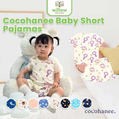Set Baju Anak - Cocohanee Baby Short Pajamas Motif 1Y Winter Daisy Pink
