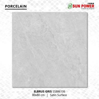Granit Lantai Honed ( Satin ) 40x80 || 80x80 - Elbrus Gris | Sun Power 80X80