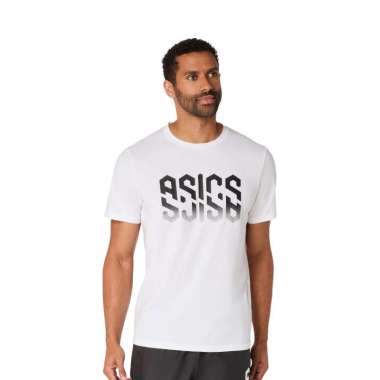 ASICS Men Asics Hex Graphic Cotton Blend Tee -2031E901.100 M Brilliant White
