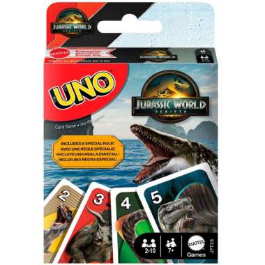 UNO Jurassic World Rebirth Card Game For Kids Family & Adult Game Nights JFT28