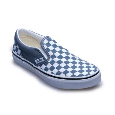 Vans Kids Classic Slip-On Color Theory Checkerboard Stormy Weather (VN000D0JRV2) 1
