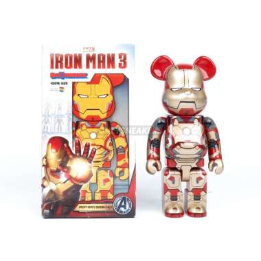 Jual Bearbrick X Hajime Sorayama X Marvel Iron Man Reverse Gold