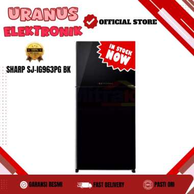 SHARP SJ-IG963PG BK Kulkas 2 Pintu 656 Liter J-Tech Inverter Plasmacluster technology ( Bukan R-VG70
