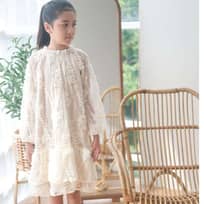 Pastel Kidswear Lace Dress Cream