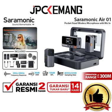 JPC KEMANG Saramonic Air Pocket-sized Dual Wireless Microphone with Mic In for Camera & Smartphone H