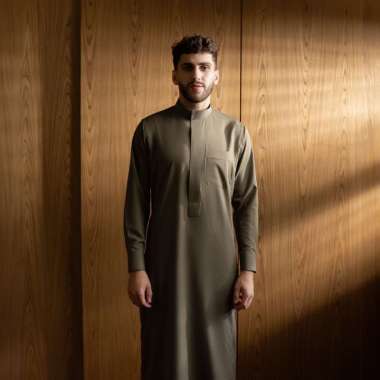 Local Project | Fahd Olive Green | Jubah Pria Dewasa Gamis Lengan Panjang L