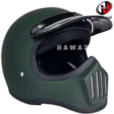 Helm Js Cakil Retro Murah Dewasa Polos White Glossy All Varian Warna Include Pet Motorcycle SNI army