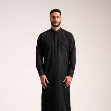 Local Project | Qatari Black | Jubah Pria Dewasa Gamis Lengan Panjang L