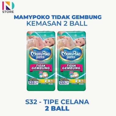 MamyPoko Pants Xtra Kering Slim S32/M30/L28/XL23 2 Ball (Tidak Gembung) MPP SLIM-S32 2 BALL