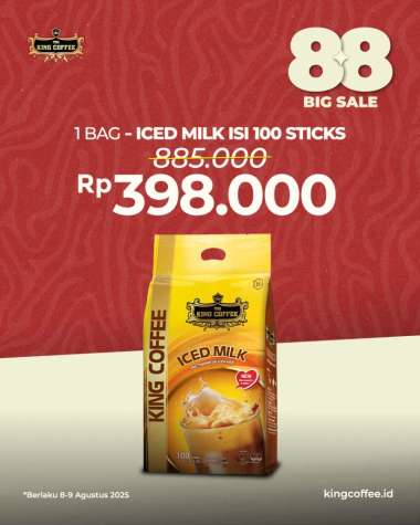 KOPI SUSU INSTAN IMPORT VIETNAM KING COFFEE ICED MILK 20 STIK 1 BAG 100 STIK
