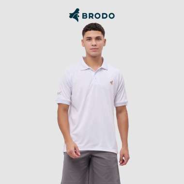 BRODO - Active Tecnico Polo Shirt White - Brown M