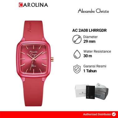 Jam Tangan Wanita Alexandre Christie Passion AC 2A08 LHRRGDR Red Dial Red Rubber Strap