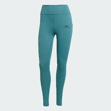 adidas Women Training Tights Opt Rib 7/8 L Legging Fitnes Wanita [JW7641] A/S Preloved Teal