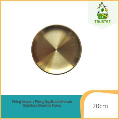 Piring Makan / Piring Saji Bulat Mewah Stainless Steel ala Korea / Korean Style Aesthetic Plate, Uku