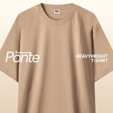 M231 T-Shirt Ponte Heavyweight Polos Oversized Pendek Khaki 0756L Dewasa-XL