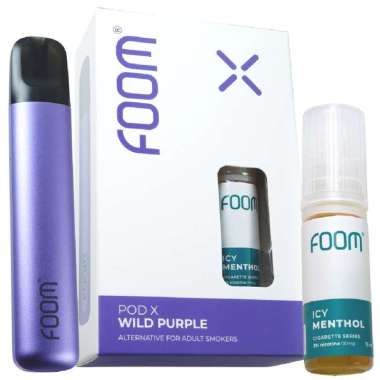 Pod Vape Foom Pod X Wild Purple Bundling Liquid 30MG 15ML Authentic By FOOM LAB ICY MENTHOL