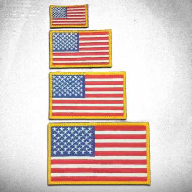 Patch US Flag All Sizes Bordir Emblem Bendera Amerika USA U.S.A. Ukuran Large Small Besar Jumbo Keci