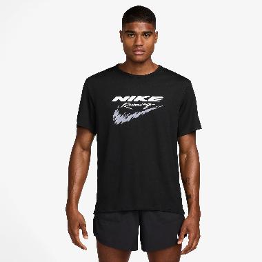 NIKE Men Running Dri-FIT Uv Rn Enrgy Miler S Pakaian Lari Pria [HV2136-010] A/2XL Black