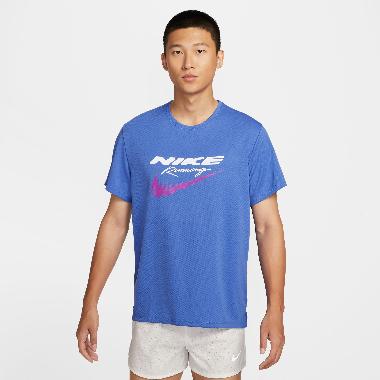 NIKE Men Running Dri-FIT Uv Rn Enrgy Miler S Pakaian Lari Pria [HV2136-411] A/L Comet Blue