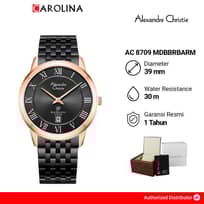 Jam Tangan Pria Alexandre Christie Slim Elegance AC 8709 MDBBRBARM Black Dial Black Stainless Steel Strap