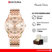 Jam Tangan Pria Alexandre Christie Slim Elegance AC 8709 MDBRGLNRM Rose Gold Dial Rose Gold Stainless Steel Strap