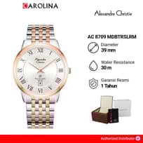 Jam Tangan Pria Alexandre Christie Slim Elegance AC 8709 MDBTRSLRM Silver Dial Dual Tone Stainless Steel Strap