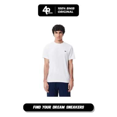 Kaos Pria Lacoste Slim Fit Breathable Piqué Sport T-shirt - White (LACTH3401001000004) Original S
