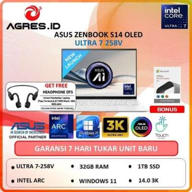 ASUS ZENBOOK S14 OLED UX5406SA ULTRA 7-258V 32GB 1TB w11+ohs 14" 3k Bundle Extra