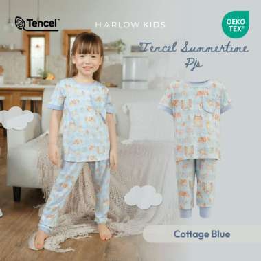 Harlow Kids - Tencel Summertime Pajamas / Pajamas Anak / Pajamas Tencel/ Pajamas Lengan Pendek Cotta
