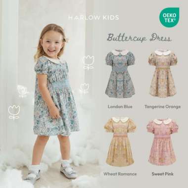 Harlow Kids - Buttercup Dress / Dress Anak Perempuan Sweet Pink L