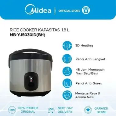 MIDEA Rice Cooker MB-YJ5030ID(BH) 1.8L - Silver