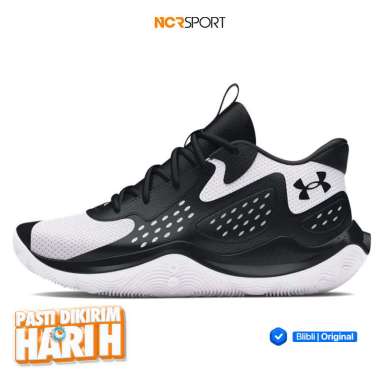 Sepatu Basket Under Armour Ua Jet '23 Black White Original 3026634-006 9