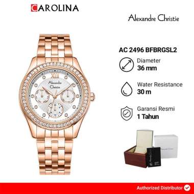 Jam Tangan Wanita Alexandre Christie Passion AC 2496 BFBRGSL2 Silver Dial Rose Gold Stainless Steel 