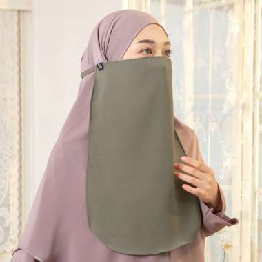 Lozy Hijab - Cadar Tali Anti UV (Niqab Syari Haji dan Umrah Bahan Anti UV) Grey Green