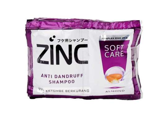 ZINC Shampoo Anti Dandruff / Anti Ketombe Sachet isi 12 @10ml Soft Care