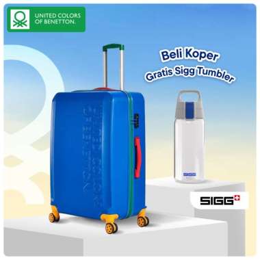 GRATIS TUMBLER SIGG - United Colors Of Benetton LUGGAGE OF 24 Inch Blue - Koper Kapasitas besar Baga