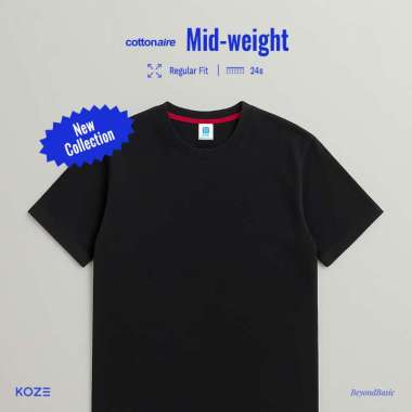 KOZE Cottonaire Midweight Premium Comfort 24S Black - Kaos Polos 24S M